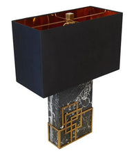 Load image into Gallery viewer, Black &amp; Gold Geo - Table Lamp
